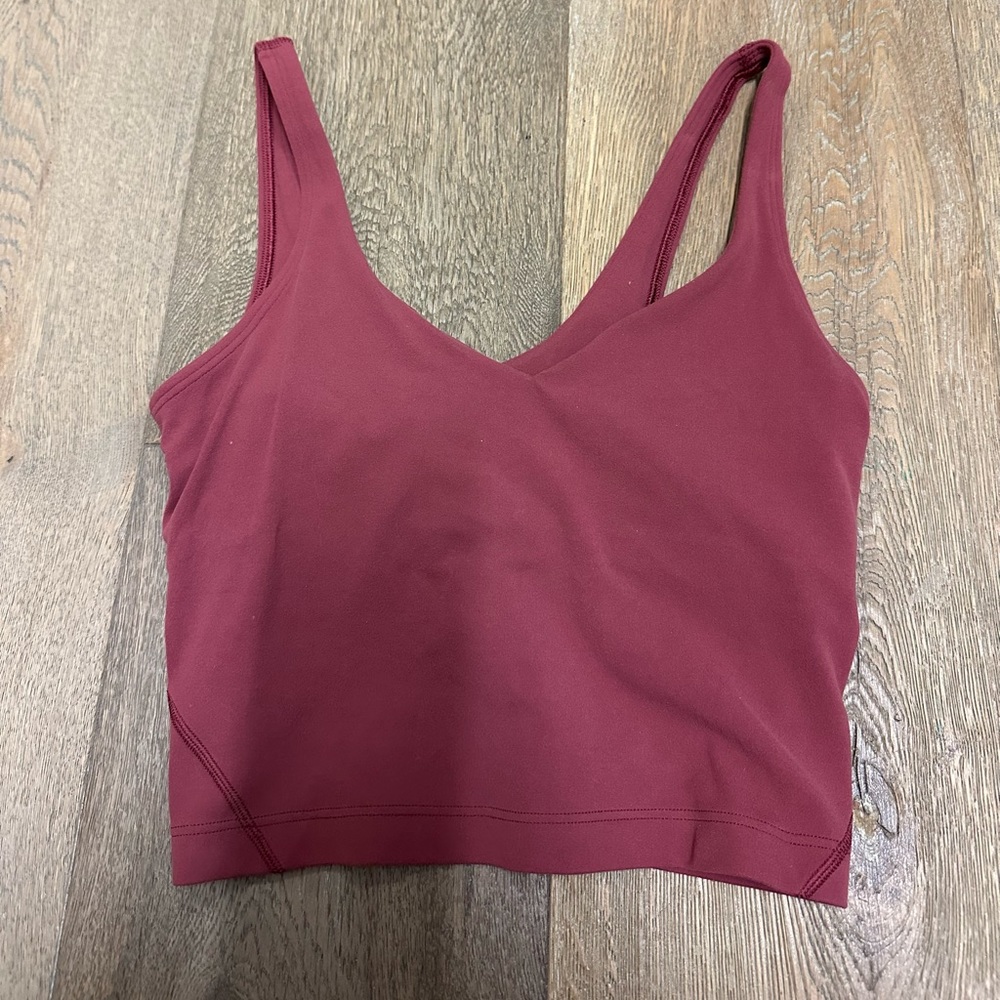 This is a size 2 maroon colored align tank top from lululemon